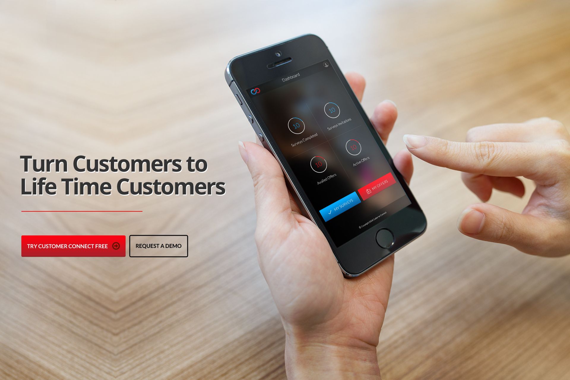 Customer Connect hero screen